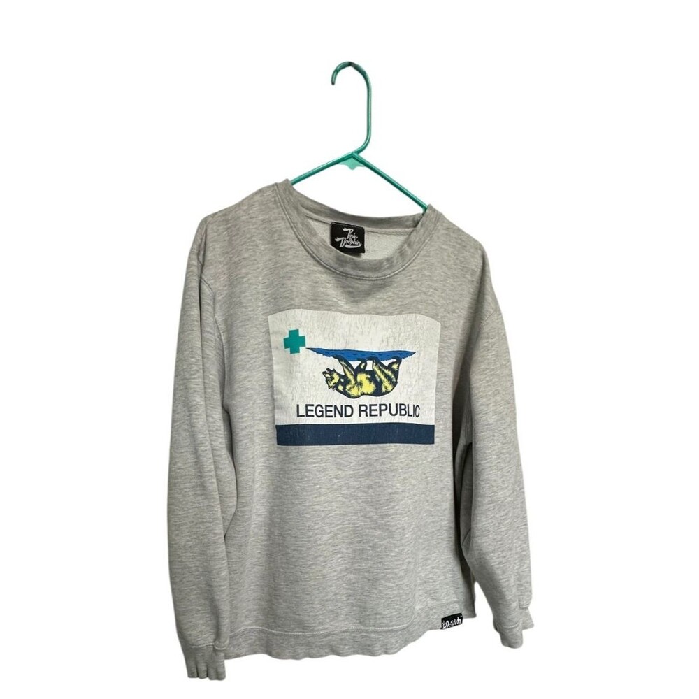 Pink Dolphin Legend Republic Crewneck Size Large Gray Long Sleeve Outdoor